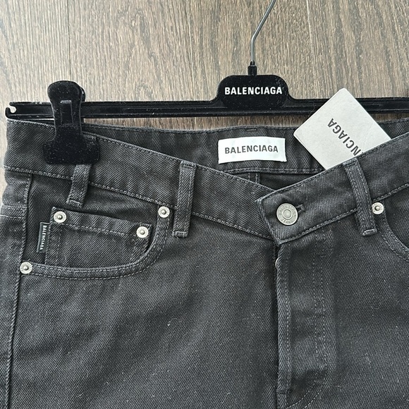 Balenciaga black denim mini skirt 40 BNWT - Picture 2 of 6